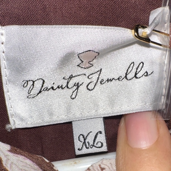 Dainty Jewells Brown Dress with Cream Floral Print - Picture 3 of 4